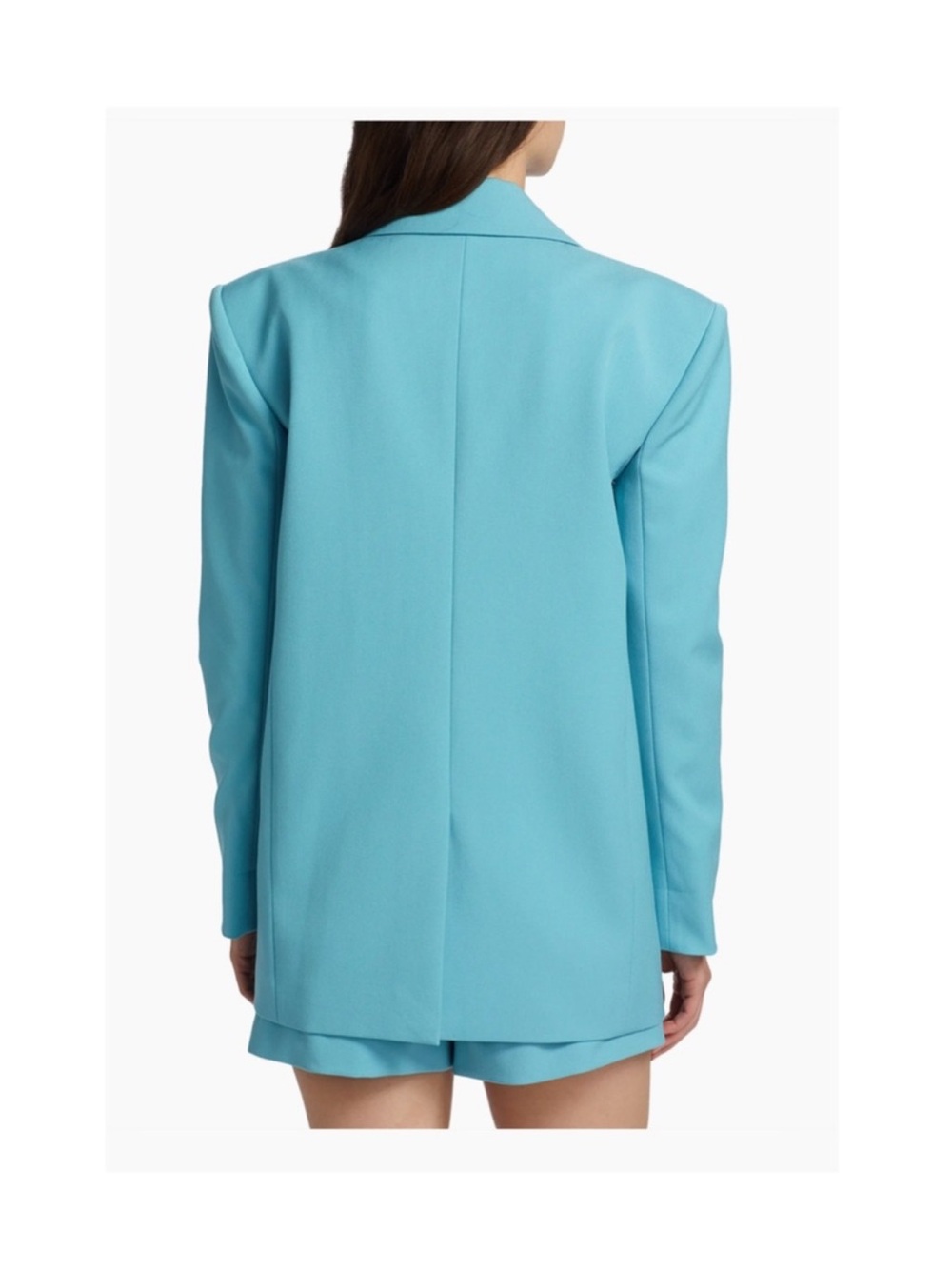 New! ALICE & OLIVIA Strong Shoulder Crepe Single Button Blazer & Tailored Shorts - Picture 7 of 13